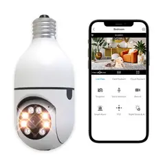 OEM - Foco Cámara Smart 360° con WiFi Visión Nocturna y Altavoz Integrado