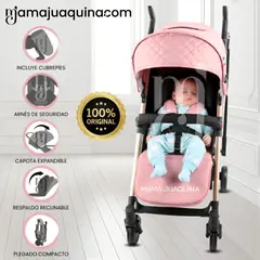 BABY - Coche Bastón de Lujo «SINNIA II» con Manillar Giratorio Pink