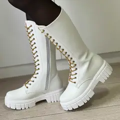 GENERICO - BOTAS KPOP RUMI PARA MUJER BLANCO PASADOR