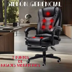 GENERICO - SILLÓN DE ESCRITORIO VIBROMASAJE TERÁPIA GIRATORIO SILLA OFICINA RECLINABLE 7 PUNTOS CON CONTROL