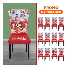 GENERICO - Pack6 Cubierta Navidad con Muñeco de Nieve y Bolas de Navidad Rojo Set 2