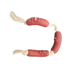 GENERICO - Juguete de goma para perros salchicha sin sonido