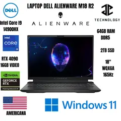 DELL - LAPTOP ALIENWARE M18 R2 I9 14900HX / 64GB RAM DDR5 / 2TB SSD / RTX 4090 16GB VIDEO