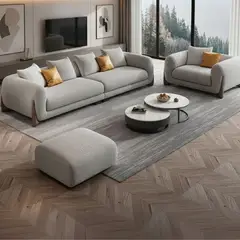 GENERICO - Sala Dubai en tela Antifluido Petfriendly 3-1 + Banqueta - Lmueble