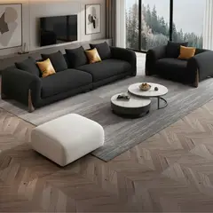 GENERICO - Sala Dubai en tela Antifluido Petfriendly 3-1 + Banqueta - Lmueble