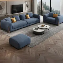 GENERICO - Sala Dubai en tela Antifluido Petfriendly 3-1 + Banqueta - Lmueble