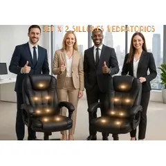 GENERICO - 2 SILLAS SILLÓN ESCRITORIO GERENCIAL OFICINA ERGONÓMICA 7 PUNTOS VIBRO MASAJES RELAX