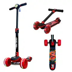 OXIEPRO - Scooter para niños de 3 a 12 años con luces LED, Bluetooth y freno trasero