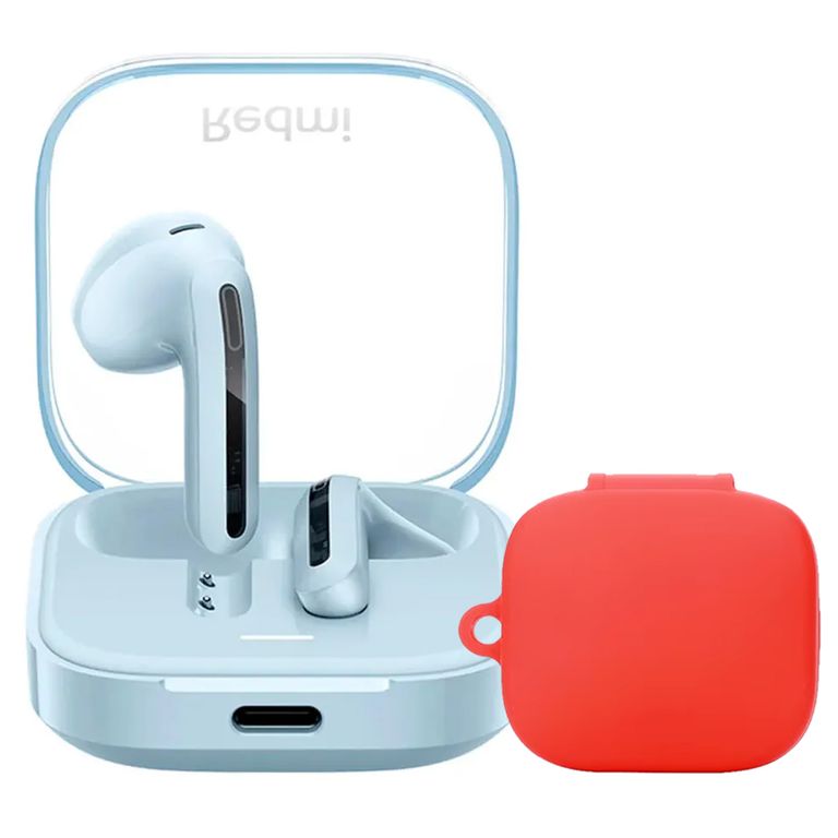 Audifonos Redmi BUDS 6 ACTIVE Blue + Case Protector Rojo