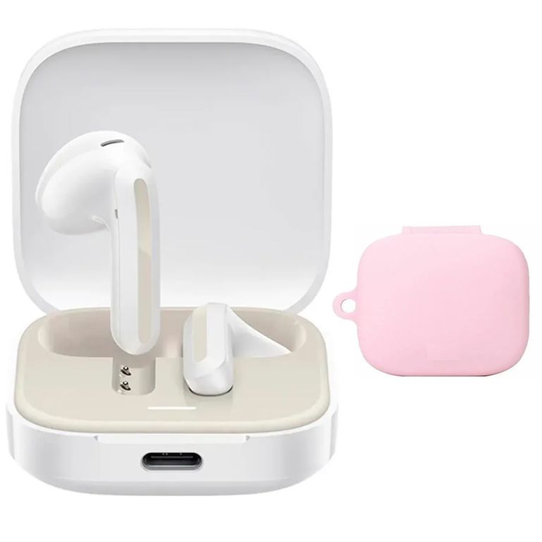 Audifonos Redmi BUDS 6 ACTIVE Blanco + Case Protector Rosa