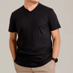 ALMATIVA - Polo Cuello V Fit Regular de 100% Algodón Pima Peruano para Hombre