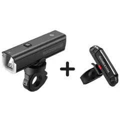 ROCKBROS - Luz delantera de1500 Lumenes + luz trasera Recargable