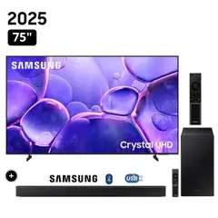 SAMSUNG - Televisor Smart TV 75 Crystal UHD 4K UN75U8000F + Soundbar HW-B450