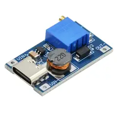 GENERICO - Módulo Elevador de Voltaje DC DC Boost MT3608 con Puerto Type C 2V 24V a 5V 28V Ajustable 2A