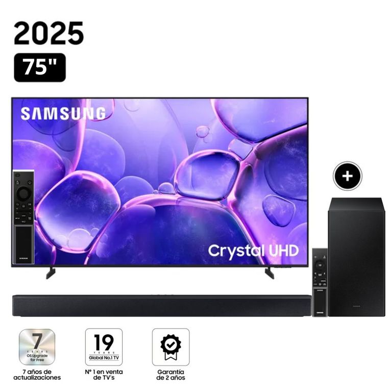 Televisor Smart TV 75 Crystal UHD 4K UN75U8000F + Soundbar HW-B450