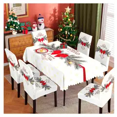 GENERICO - MANTEL NAVIDEÑO + 6 FUNDAS DE SILLA