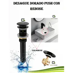 GREEN HOUSE - DESAGUE NEGRO PARA OVALIN PUSH BUTTON CON REBOSE