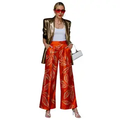 AMA OUTFITTERS - PANTALON DE LINO ESTAMPADO IRMA