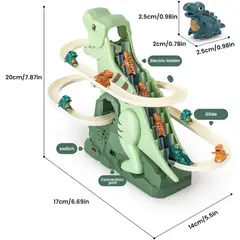 GENERICO - TOBOGAN DINO MONTAÑA RUSA CON LUCES Y MUSICA ENSAMBLABLE REGALO DE NAVIDAD PARA NIÑOS