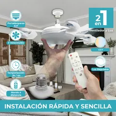 GENERICO - FOCO + VENTILADOR DE TECHO TIPO DRON DE 60W