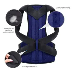 BAALATHKKO5 - Corrector D Postura Fajas Ergonomía Espalda Columna Cervical - Azul XXXL