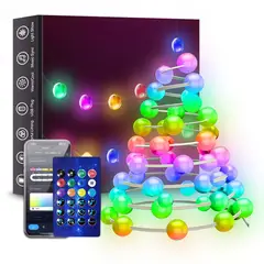 GENERICO - Guirnalda LED globos RGB 10M USB App + Control remoto decoración interior y exterior