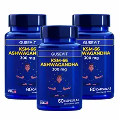 GUSEVIT - Ashwagandha KSM-66 60 Cápsulas - Pack x 3