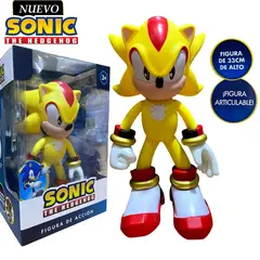 SONIC - Muñeco The Hedgehog Articulable Súper Shadow Amarillo