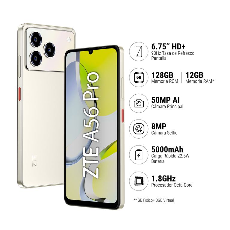 BLADE A56 PRO 4+8GB+128GB - DORADO