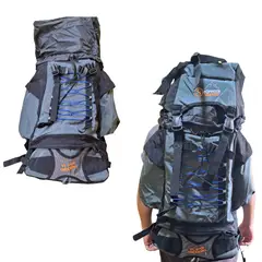 GENERICO - Mochila Campera Impermeable Expandible Trekking 60 + 5 litros Stevens Plomo
