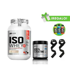 UNIVERSE NUTRITION - PROTEÍNA ISO WHEY 1KG VAINILLA + CREATINA UN 150G + STRAPS + 3 XB