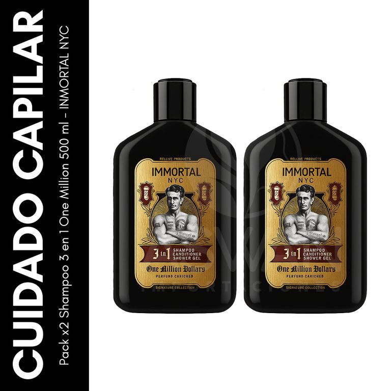 Pack x2 Shampoo 3 en 1 One Million 500 ml - IMMORTAL NYC