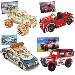 GENERICO - Rompecabezas 3D de Madera Carros para Niños Aleatorio X2