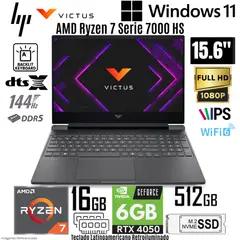 HP - Laptop Victus Gaming 15-FB3022LA AMD Ryzen 7 7445HS 16GB RAM 512GB SSD RTX 4050-6GB 15.6" FHD