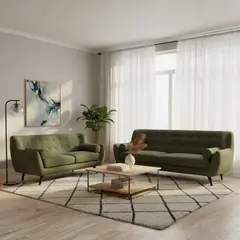 GENERICO - Sofá Renovan 3-2 en Tela Chenille Antifluido con 4 Cojines Decorativos