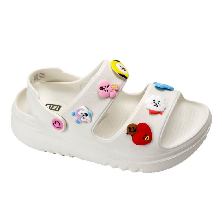 Sandalias Mujer Playera Plataforma BT21 Blanco