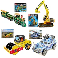 GENERICO - Rompecabezas 3D de Cartón de Transportes x3 Aleatorio