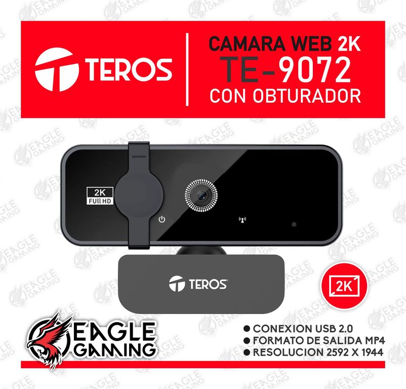 Camara webcam 2K TE-9072 con micrófono USB + tripode