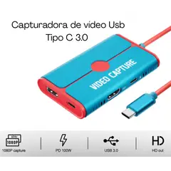 GENERICO - Capturador Audio Video Usb Tipo C 3.0 4k para Nintendo Switch
