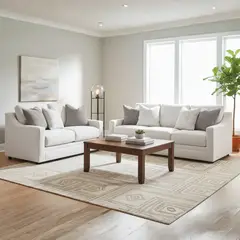 GENERICO - Juego de Sala Mayte 3-2 en Tela Chenille Antifluido con 4 Cojines Decorativos