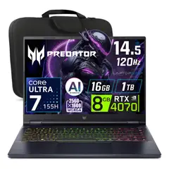 ACER - Laptop Predator Helios NEO 14 Core ULTRA 7-155H RTX4070 8GB, RAM 16GB 1TB SSD 14.5″ WQXGA 120Hz