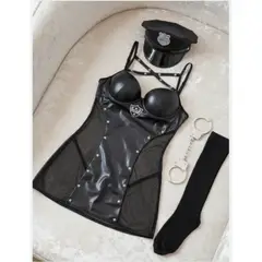 GENERICO - LENCERIA SEXY DISFRAZ POLICIA TRANSPARENTE TALLA S-M-L