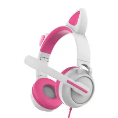 GENERICO - AUDIFONOS GAMER GATITO PINKY CON MICROFONO