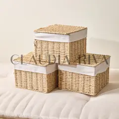 CLAUDIA RIVA HOME - Canasta Cuadrada Tejida Cora