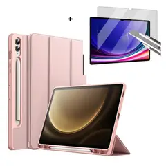 CASE - Funda Smart Porta pencil Para Samsung S9 S9 FE - rosado + MICA de vidrio