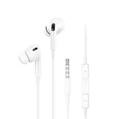 USAMS - Audífono con cable y micrófono 120cm Blanco