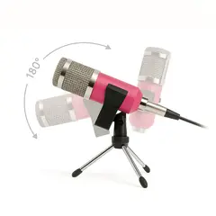 GENERICO - Micrófono Condensador BM800 Con Salida 35mm Unidireccional Rosa