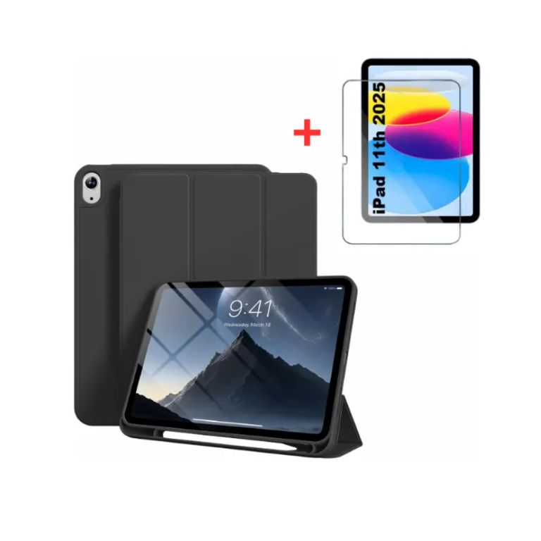 Funda Para iPad 11 (A16) 2025 11va Gen Con Porta Pencil - negro + mica