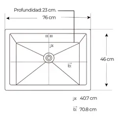 XM - Lavadero 1 Poza Acero Inoxidable Negro US01-7646