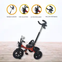 CUZKA - Triciclo Guiador para Niños «PUSHER» RED